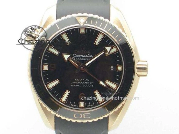 0428 Unique Planet Ocean 45mm Real Ceramic Blue BP-Maker Best Edition Black Dial On Nylon Rubber Strap A 8184